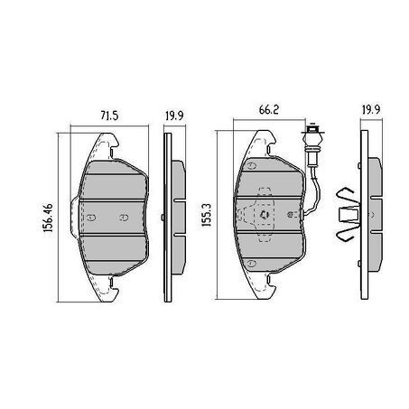 RDA Front Brake pads for Skoda Rapid Spaceback 92 TSI NH 1.4L CZCA FWD 7/2015-Onwards Type 1