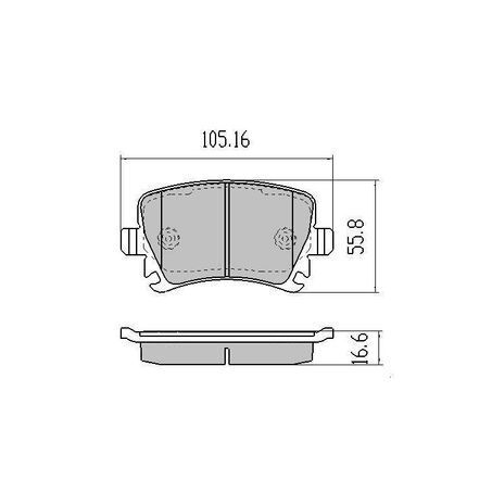 RDA Rear Brake pads for Audi A3 II 1.2T, 1.4T, 1.6L, 1.8T, 1.6TD, 2.0TD 2009-On Type 1