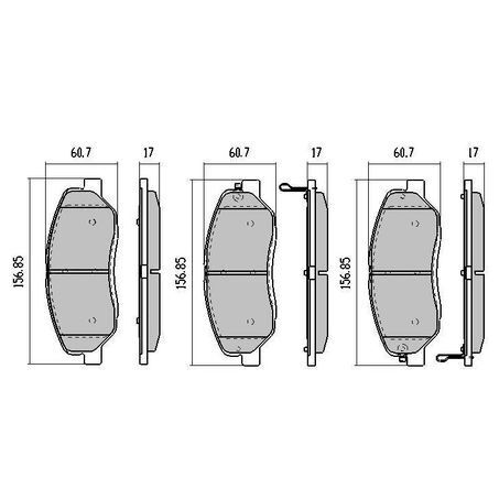 RDA Front Brake pads for LDV G10 2.0L RWD SV7A, SV7C 6/2015-Onwards Type 2 Check Outline