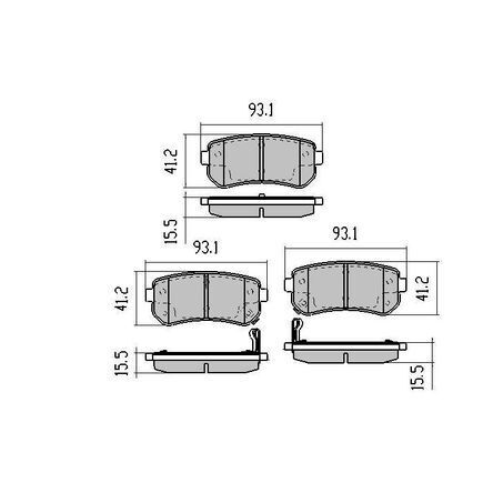 RDA Rear Brake pads for Kia Pro Ceed 1.6T 2014-On