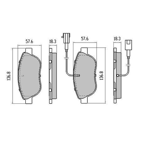 RDA Front Brake pads for Abarth 500 1.4T 1/2008-6/2014