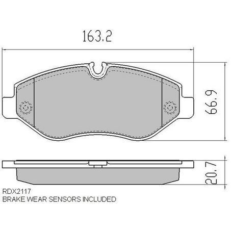 RDA Front Brake pads for Mercedes Benz Valente 116 2.1TD 7/2015-On Type 1