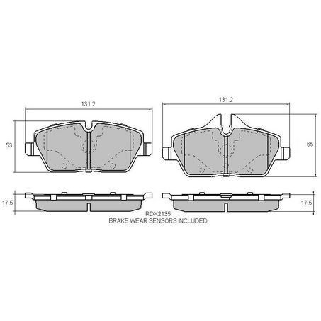 RDA Front Brake pads for BMW i3 I01 0.0L Elec & 0.6L Elec/Petrol 11/2014-10/2018