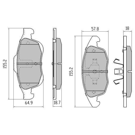 RDA Front Brake pads for Citroen DS4 1.6L, 1.6TD 2012-Onwards Type 1