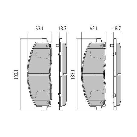 RDA Front Brake pads for Fiat Freemont 2.0TD, 2.4L, 3.6L 2013-Onwards Type 2
