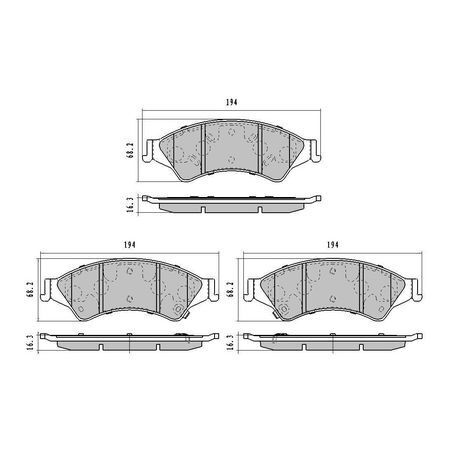 RDA Front Brake pads for Ford Ranger Raptor PX MFE6 2.0L Diesel Twin Turbo 4WD 9/2018-Onwards Type 2