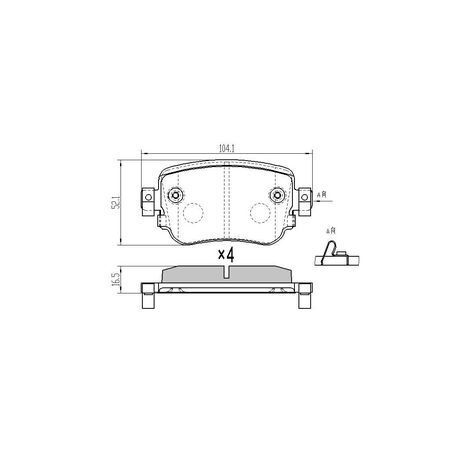 RDA Rear Brake pads for Audi Q3 2.0TD, 1.4L 2014-On