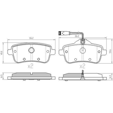 RDA Rear Brake pads for Mercedes Benz GLA 45 AMG X156 2.0 Ltr SUV 2013-2019