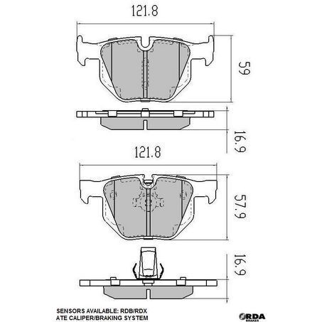 RDA Rear Brake pads for BMW X6 F16 3.0L 30d Non M Sport 2013-2018