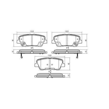 RDA Rear Brake pads for LDV G10 2.0L RWD SV7A, SV7C 6/2015-Onwards Type 2 Check profile