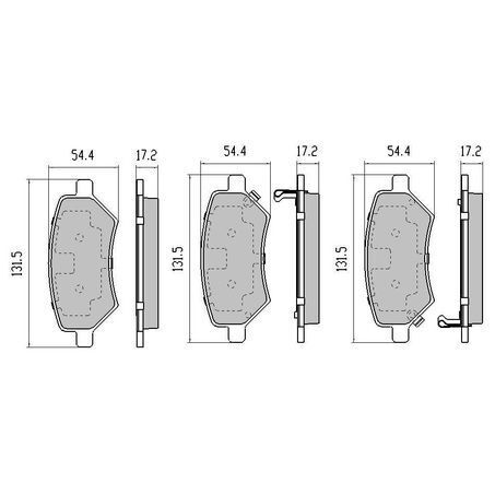 RDA Front Brake pads for Chery J11 T1X 2.0L, 1.6L 2011-2014 Type 1