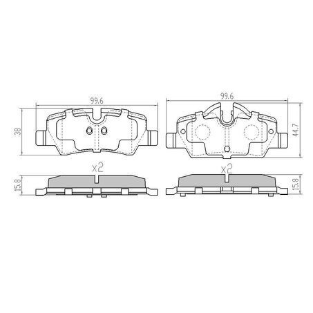 RDA Rear Brake pads for Mini Cooper F55, F56 1.5L, 2.0L 2014-Onwards Type 1