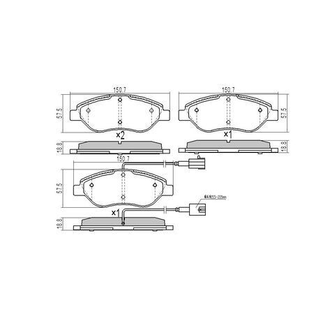 RDA Front Brake pads for Alfa Romeo MiTo 1.4L, 1.4T 2008-Onwards Type 1