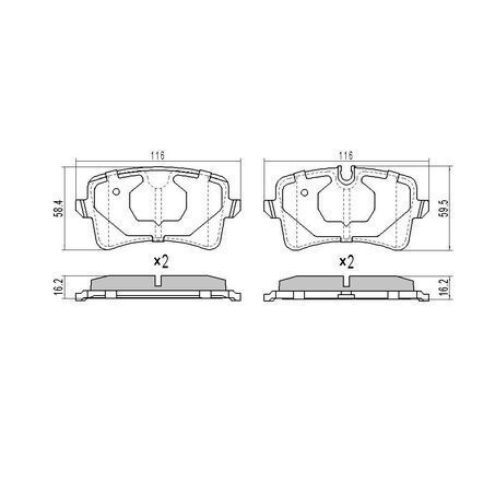 RDA Rear Brake pads for Porsche Macan S 3.0L Diesel AWD 6/2014-1/2018
