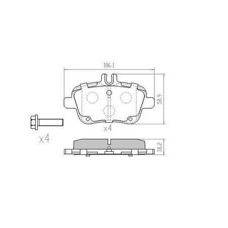 RDA Rear Brake pads for Mercedes Benz CLA Class C117 180 200 1.6T, 250 2.0T 2013-On