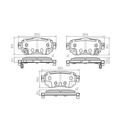 RDA Rear Brake pads for Nissan Qashqai J11 1.6L, 2.0L 2014-On