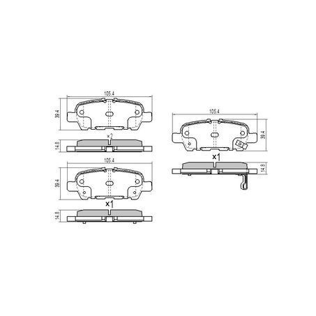 RDA Rear Brake pads for Nissan Pulsar B17, C12 1.8L 2013-Onwards Type 2