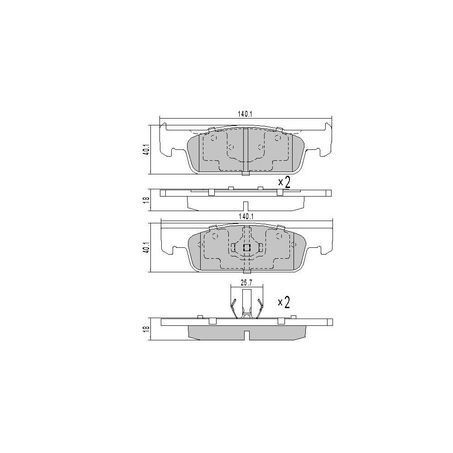 RDA Front Brake pads for Renault Clio MK IV 9/2013-On Type 1 Small Rose Clip