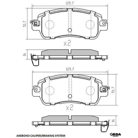 RDA Front Brake pads for Mazda 2 DJ - DL 2014-On