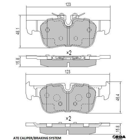 RDA Rear Brake pads for BMW i3 I01 0.0L Elec & 0.6L Elec/Petrol 11/2014-10/2018