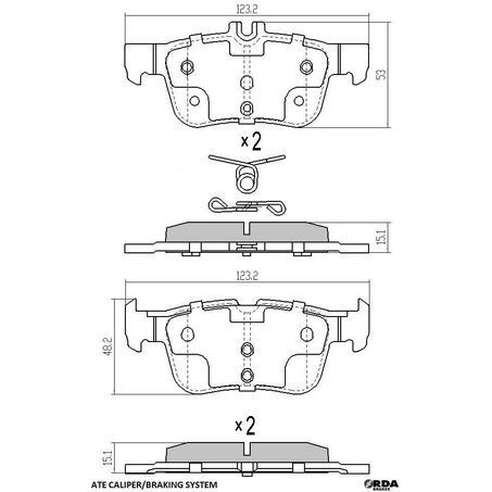RDA Rear Brake pads for Ford Endura CA 2.0L Diesel SUV AWD 11/2018-On