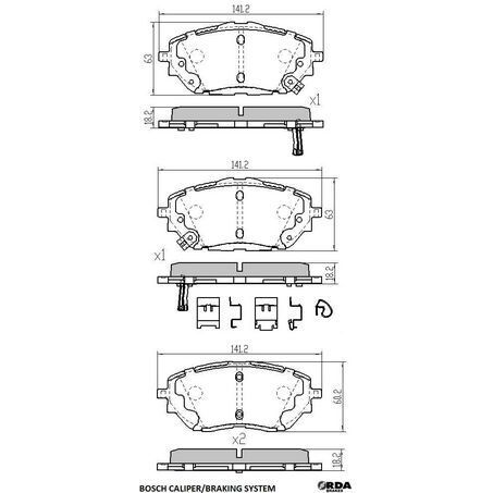 RDA Front Brake pads for Toyota C-HR NGX10R & NGX50R 1.2L AWD, FWD 2/2017-On