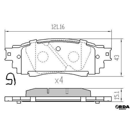 RDA Rear Brake pads for Toyota Rav4 Edge AXAA54/R 2.5L AWD 1/2019-On