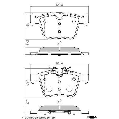 RDA Rear Brake pads for Volvo S90 2.0L T6, T8 Hybrid 2017-2019