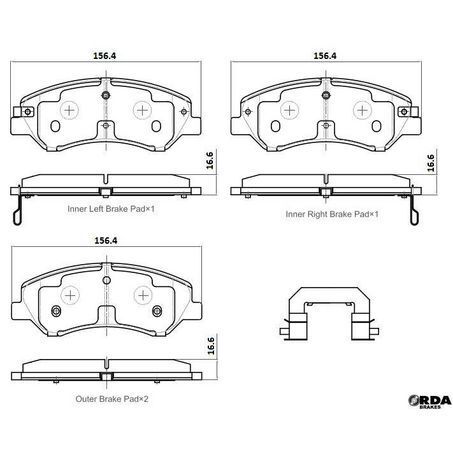 RDA Front Brake pads for LDV G10 2.0L RWD SV7A, SV7C 6/2015-Onwards Type 1