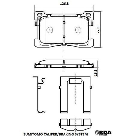 RDA Front Brake pads for Hyundai Genesis G70 3.3L Turbo IK 2019-On Type 1