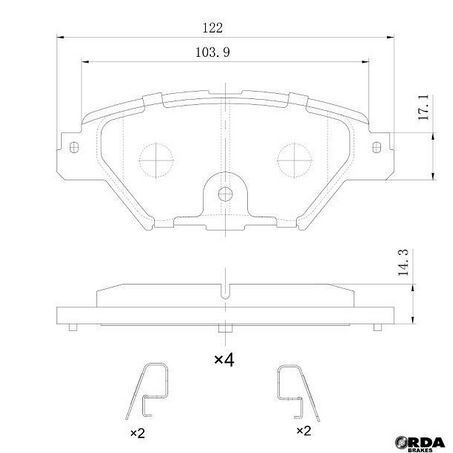 RDA Rear Brake pads for Mazda CX-9 2.5L T 4cyl 7/2016-On