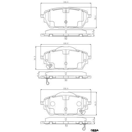 RDA Front Brake pads for Haval H2 1.5L AWD SUV 10/2015-On