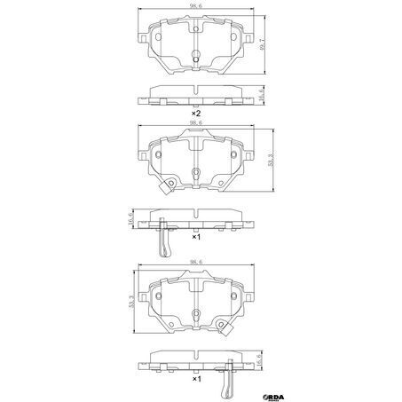 RDA Rear Brake pads for Haval H2 1.5L AWD SUV 10/2015-On