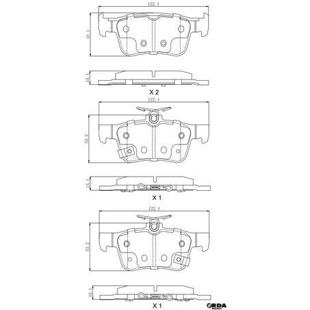RDA Rear Brake pads for Honda Civic Type R FK FK8 2.0L 9/2017-10/2019