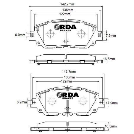 RDA Front Brake pads for Toyota Rav4 Edge 2.5L AWD 1/2019-OnSuits 305mm Diameter Disc