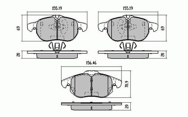 RDA Front Disc Brake Pads for Saab 9-3 9-5 2002-2006 Type 1