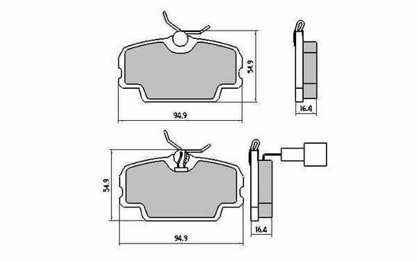 RDA Front Disc Brake Pads for Saab 9000 2.0 1987-1990 Type2