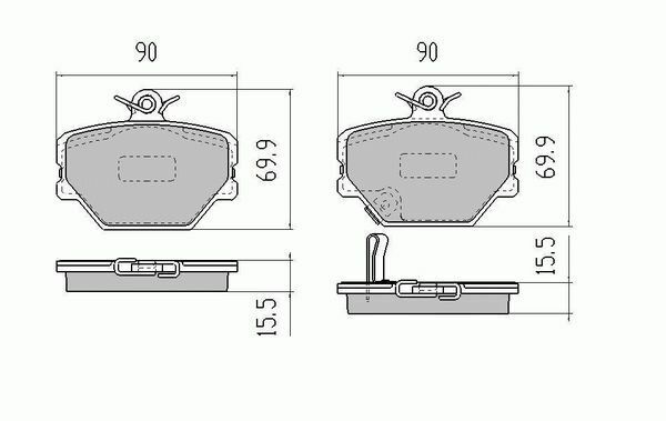 RDA Front Disc Brake Pads for Smart Roadster / Fortwo 2003-2009