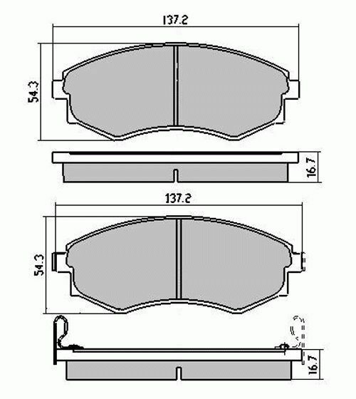RDA Front Disc Brake Pads for Ssangyong Rexton RX290 2.9TD 6 Stud 2003-2007
