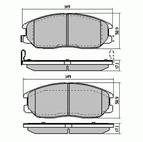 RDA Front Disc Brake Pads Ssangyong Stavic 2.7 Turbo Diesel 2005-ON Type1