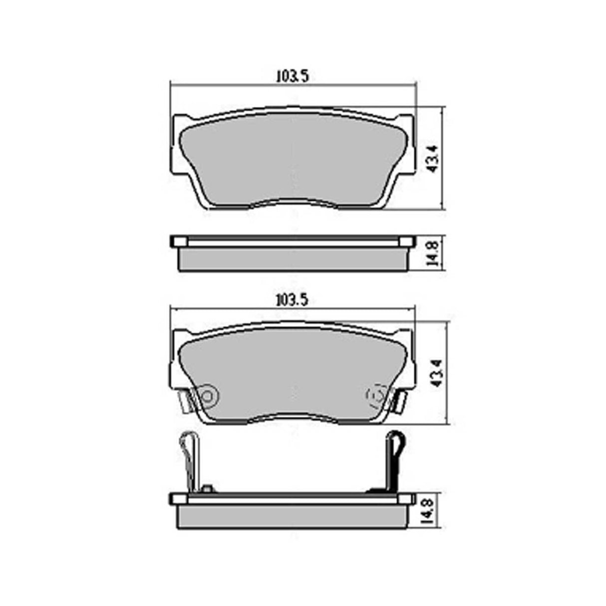 RDA Front Disc Brake Pads for SUZUKI VITARA 2 Door softtop 1994-2000