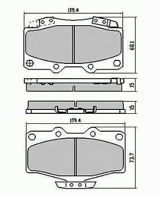 RDA Front Disc Brake Pads for Toyota Hilux 4WD Diesel KZN16# KZN17# 8/97-4/05