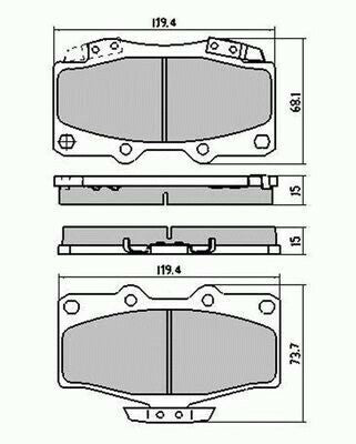 RDA Front Disc Brake Pads for Toyota Hilux 4WD 4RUNNER RN130 8/1991-11/1995