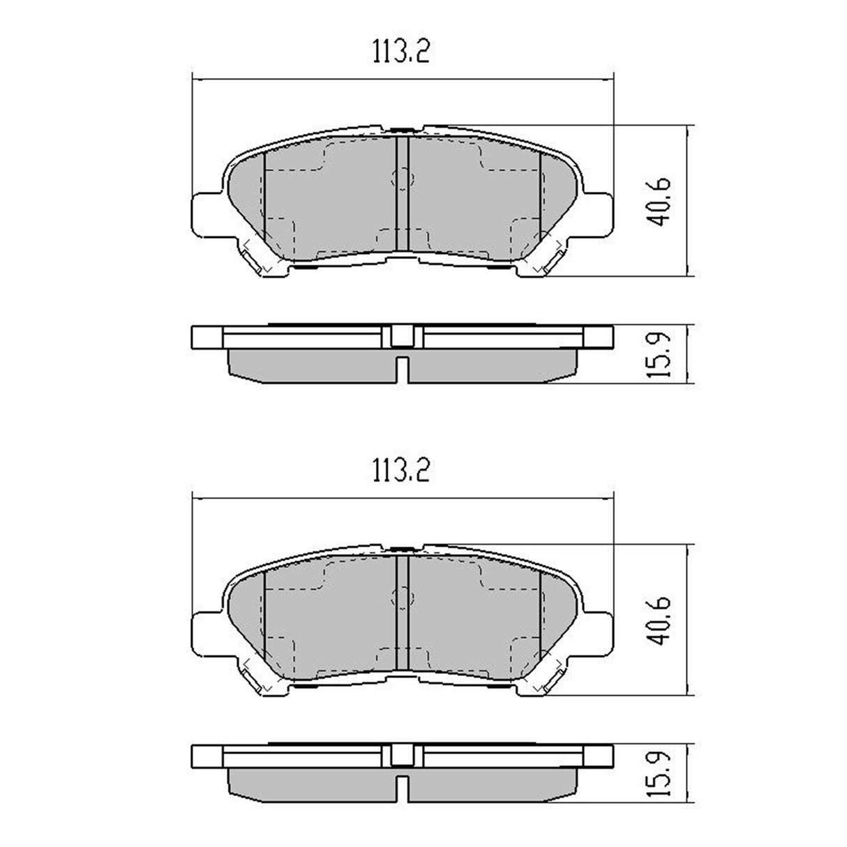 RDA Rear Disc Brake Pads for Toyota Kluger GSU45 6/2007-Onwards