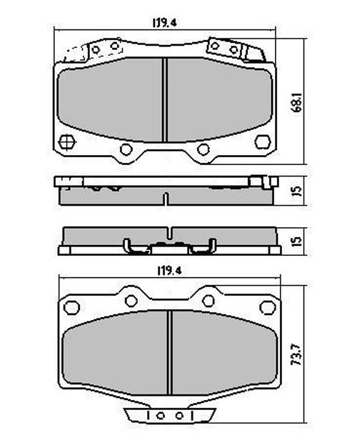 RDA Front Extreme Disc Brake Pads for Toyota Hilux 8/1997 - 4/2005 (All models)