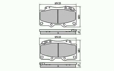 RDA Front Extreme Disc Brake Pads for Toyota Hilux 4WD KUN GGN TGN LAN no VSC 4/2005-ON