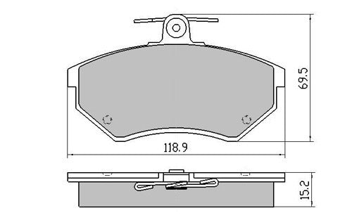 RDA Front Disc Brake Pads for Volkswagen Golf III 1.8i 2/1995-8/2004