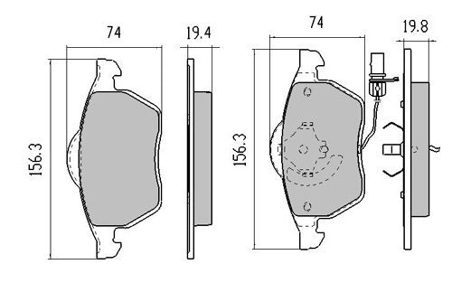 RDA Front Disc Brake Pads for Volkswagen Passat IV 1.8i 1996-2001