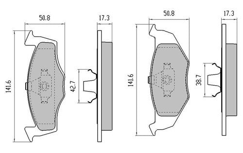 RDA Front Disc Brake Pads for Volkswagen Polo II & III 2/1995-10/2001 Type1