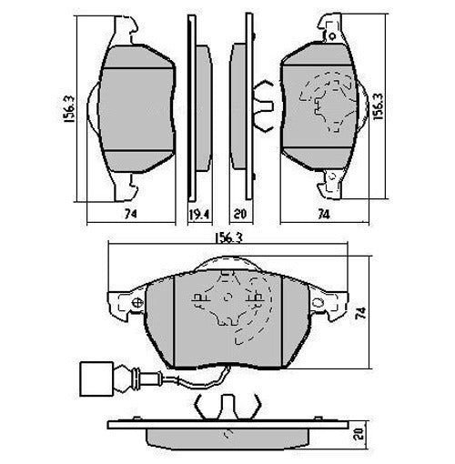 RDA Front Disc Brake Pads for Volkswagen Golf IV 2.3i V5 2000-2004